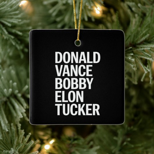 Donald Vance Bobby Elon & Tucker Keramisch Ornament (Boom)
