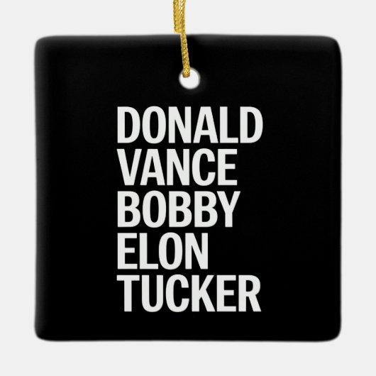 Donald Vance Bobby Elon & Tucker Keramisch Ornament (Voorkant)