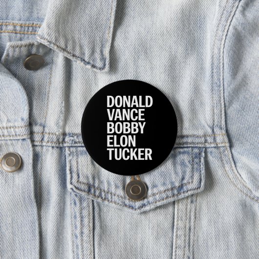 Donald Vance Bobby Elon & Tucker Ronde Button 7,6 Cm (In situ)