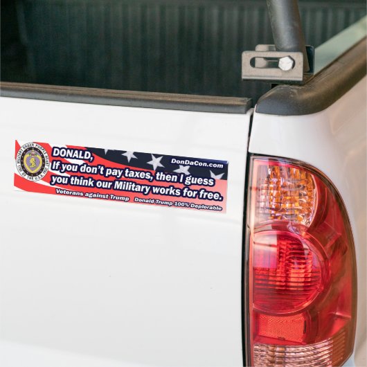 Donald War Works gratis Bumpersticker (Op Truck)