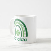 Donalda Name Clover Boho Rainbow Koffiemok (Voorkant links)