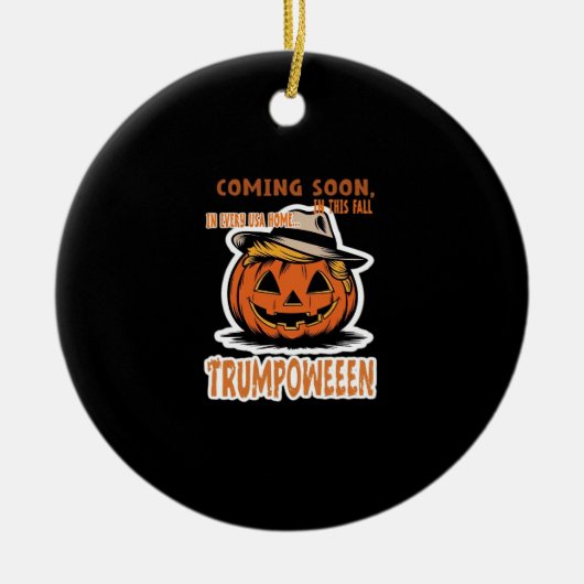 Donald's Trumpkin Pumpkin - Halloween Classic Keramisch Ornament (Voorkant)