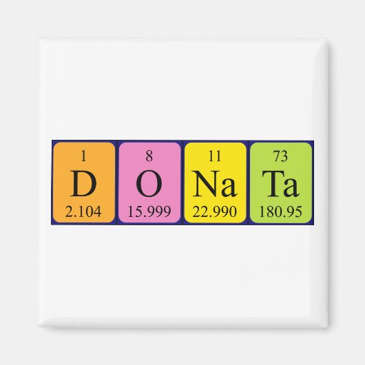 Donata periodiek table name magnet (Voorkant)