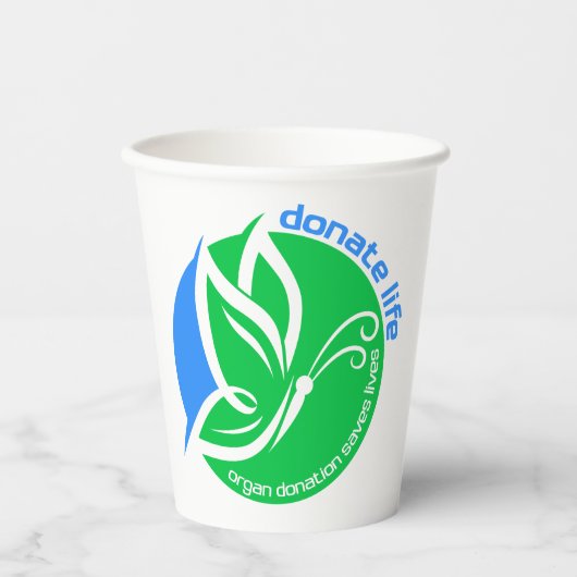 Donate Life an Organ Donor Awareness Butterfly Papieren Bekers (Voorkant)