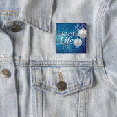 Donate Life, Organ Donor, lapelpin, Vierkante Button 5,1 Cm (In situ)