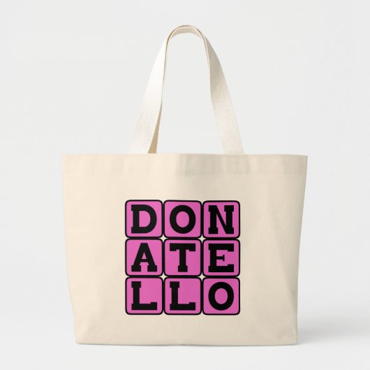 Donatello, Renaissance Kunstenaar Grote Tote Bag (Voorkant)