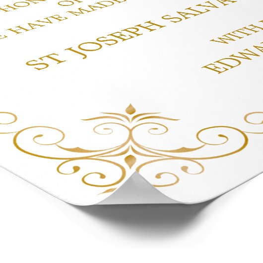 Donatie-bruiloft | Gatsby Art Deco Poster (Hoek)