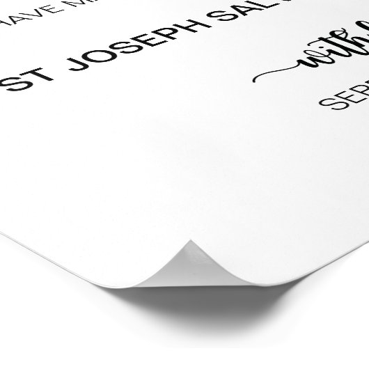 Donatie-bruiloft | Moderne kalligrafie Poster (Hoek)