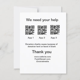 Donatie Collectie tip potje voeg je q r naam toe O Briefkaart