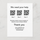 Donatie Collectie tip potje voeg je q r naam toe O Briefkaart (Voorkant)