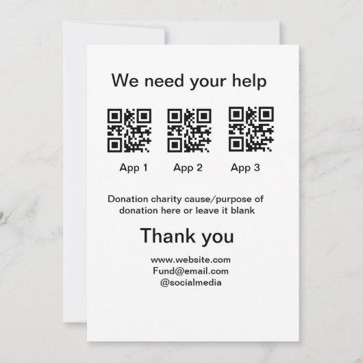 Donatie Collectie tip potje voeg je q r naam toe O Feestdagenkaart (Voorkant)