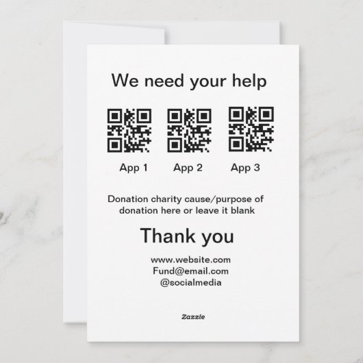 Donatie Collectie tip potje voeg je q r naam toe O Feestdagenkaart (Achterkant)