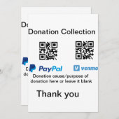 Donatie Collectie tip potje voeg je q r naam toe O Kaart (Voorkant / Achterkant)