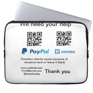 Donatie Collectie tip potje voeg je q r naam toe O Laptop Sleeve