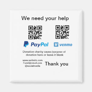 Donatie Collectie tip potje voeg je q r naam toe O Magneet