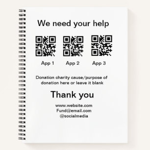 Donatie Collectie tip potje voeg je q r naam toe O Notitieboek