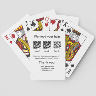 Donatie Collectie tip potje voeg je q r naam toe O Pokerkaarten
