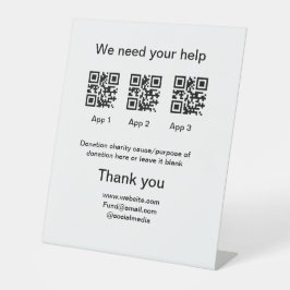 Donatie Collectie tip potje voeg je q r naam toe O Reclamebord Met Voetstuk