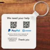 Donatie Collectie tip potje voeg je q r naam toe O Sleutelhanger (Achterkant)