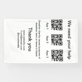 Donatie Collectie tip potje voeg je q r naam toe O Spandoek