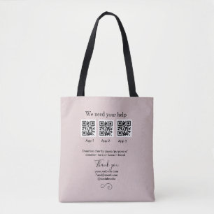 Donatie Collectie tip potje voeg je q r naam toe O Tote Bag