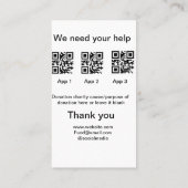 Donatie Collectie tip potje voeg je q r naam toe O Visitekaartje (Achterkant)