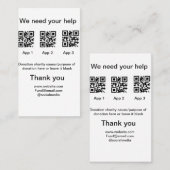 Donatie Collectie tip potje voeg je q r naam toe O Visitekaartje (Voorkant / Achterkant)