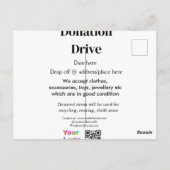 Donatie drive adres datum toevoegen Bedrijfsnaam l Briefkaart (Achterkant)
