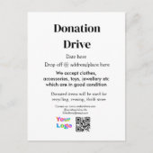 Donatie drive adres datum toevoegen Bedrijfsnaam l Briefkaart (Voorkant)