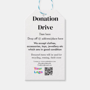 Donatie drive adres datum toevoegen Bedrijfsnaam l Cadeaulabel