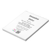 Donatie drive adres datum toevoegen Bedrijfsnaam l Notitieblok (Linkerzijde)