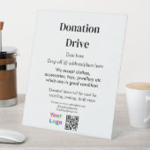 Donatie drive adres datum toevoegen Bedrijfsnaam l Reclamebord Met Voetstuk (Insitu)