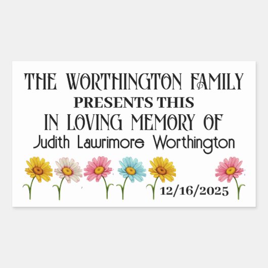 Donatie-Sticker Rechthoekige Sticker (Voorkant)