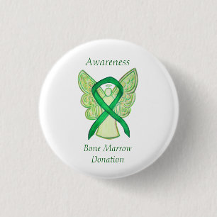 Donatie van beenmerg Awareness Angel Ribbon Pin Ronde Button 3,2 Cm