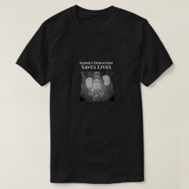 Donatie van de nier, redt levens, zwart t-shirt