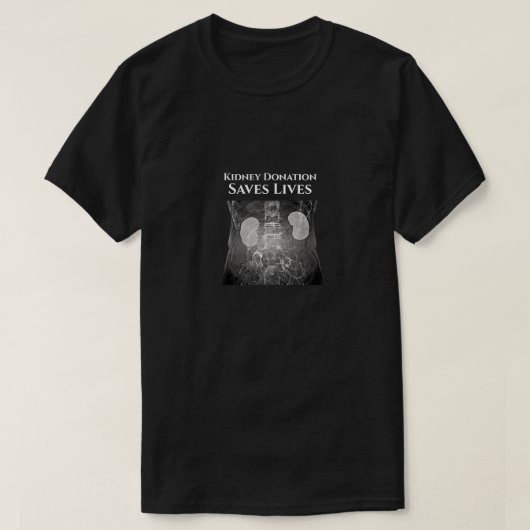 Donatie van de nier, redt levens, zwart t-shirt (Design voorkant)