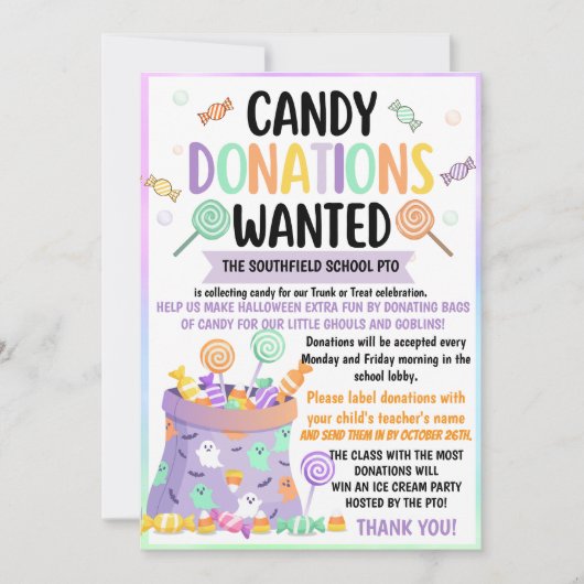 Donatie van Halloween snoepgoed  Feestdagenkaart (Voorkant)