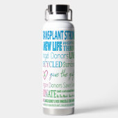 Donatie van organen voor nieuwe levenstransplantat waterfles (Achterkant)