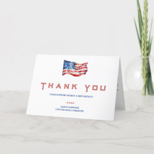 Donatie voor politieke verkiezingscampagne bedankkaart