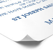 Donatie-weddenschap in Navy Blue Calligrafie Poster (Hoek)