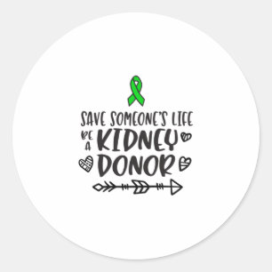Donatiebewustzijn bij nier, orgaandonor ronde sticker