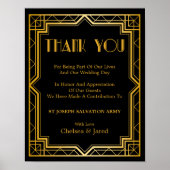 Donatiebord voor bruiloften | Gatsby Art Deco Poster (Voorkant)