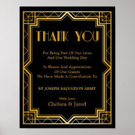 Donatiebord voor bruiloften | Gatsby Art Deco Poster