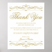 Donatiebord voor bruiloften | Gold Swirl-kalligraf Poster (Voorkant)