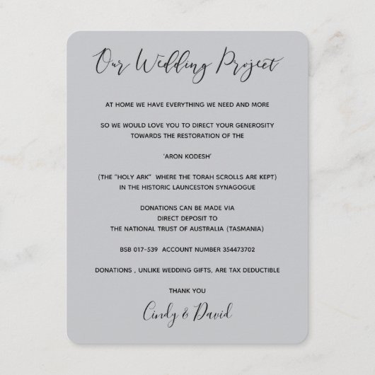 Donatiekaart - Romantisch bos Informatiekaartje (Voorkant)