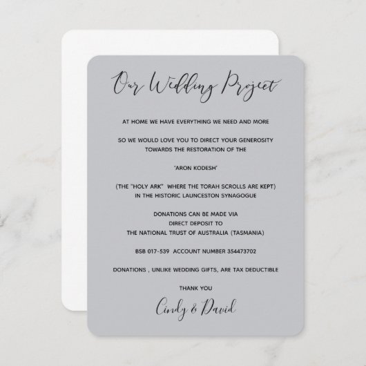 Donatiekaart - Romantisch bos Informatiekaartje (Voorkant / Achterkant)