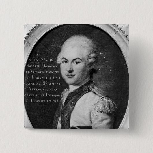 Donatien Marie Joseph de Vimeur Vierkante Button 5,1 Cm (Voorkant)