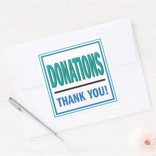 Donatiepot blauwgroen en blauwe sticker (Envelop)