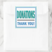 Donatiepot blauwgroen en blauwe sticker (Tas)