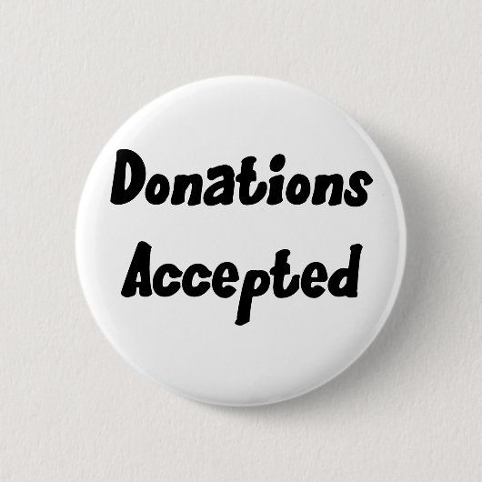 Donaties geaccepteerde Button (Voorkant)